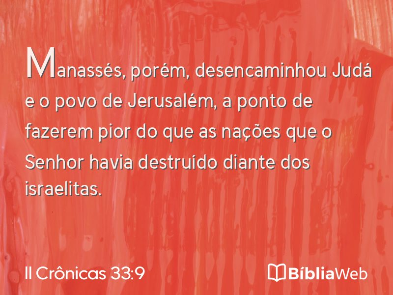 II Crônicas 33:9 em imagem para compartilhar
