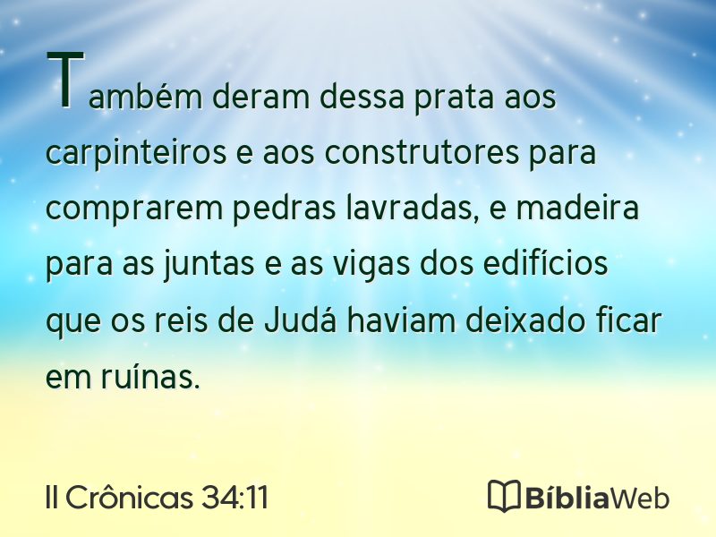 II Crônicas 34:11 em imagem para compartilhar