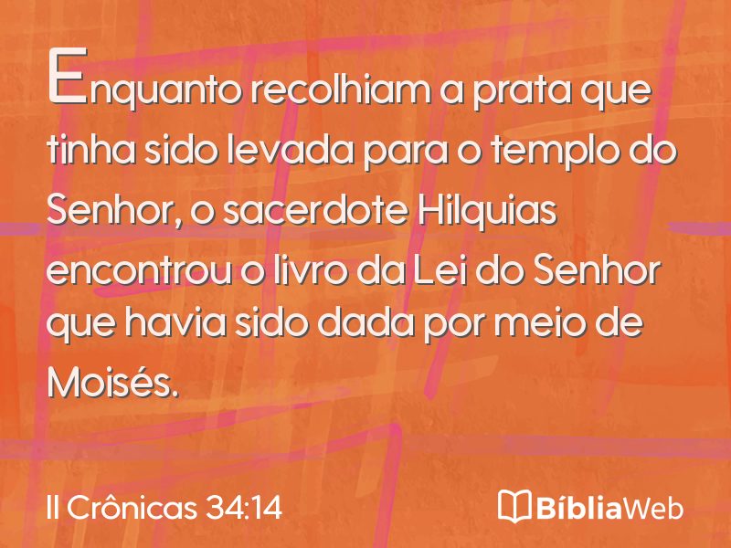 II Crônicas 34:14 em imagem para compartilhar
