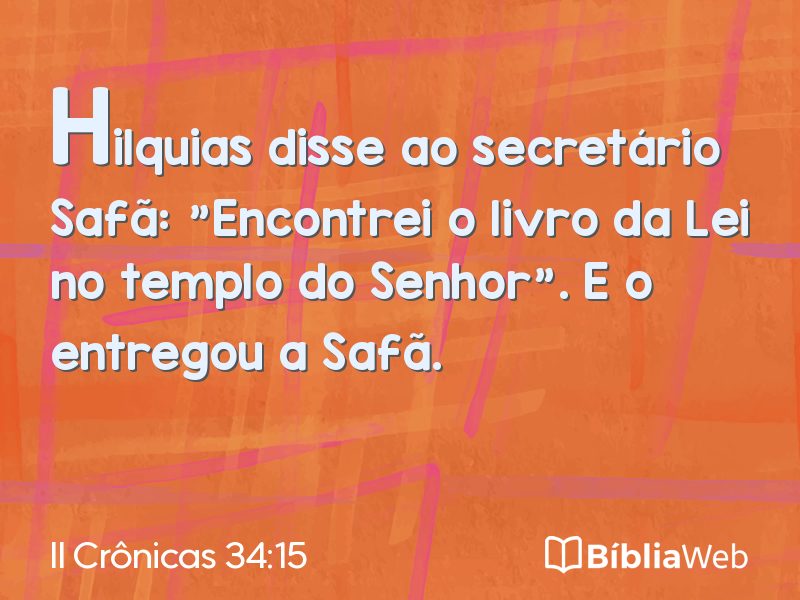 II Crônicas 34:15 em imagem para compartilhar