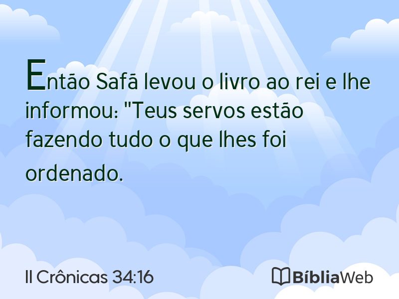 II Crônicas 34:16 em imagem para compartilhar