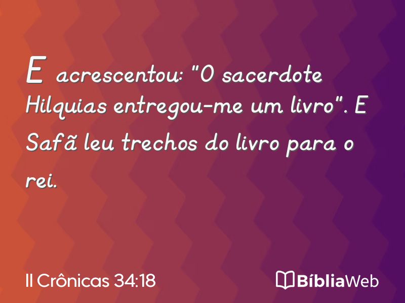 II Crônicas 34:18 em imagem para compartilhar