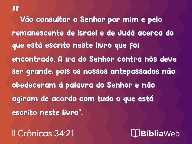 II Crônicas 34:21 em imagem para compartilhar