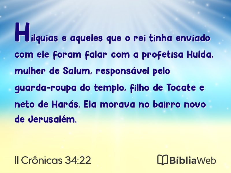 II Crônicas 34:22 em imagem para compartilhar