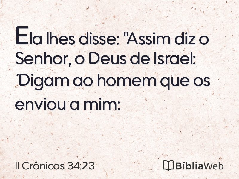 II Crônicas 34:23 em imagem para compartilhar
