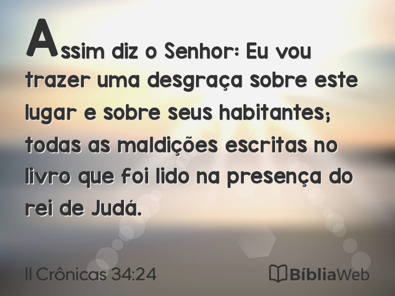 II Crônicas 34:24 em imagem para compartilhar