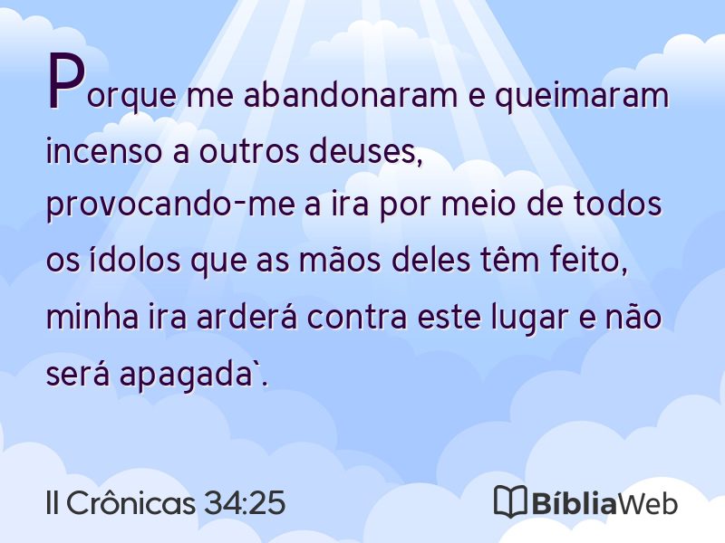 II Crônicas 34:25 em imagem para compartilhar