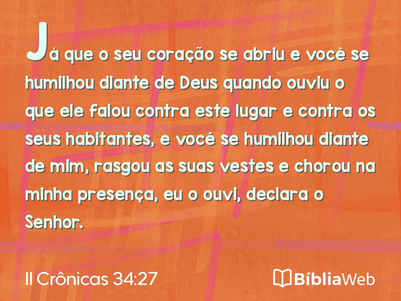 II Crônicas 34:27 em imagem para compartilhar