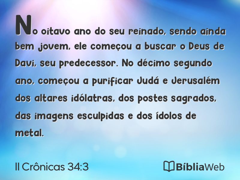 II Crônicas 34:3 em imagem para compartilhar