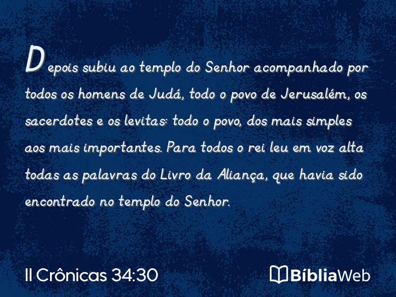 II Crônicas 34:30 em imagem para compartilhar