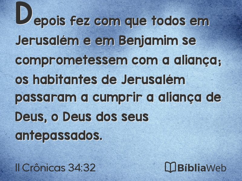 II Crônicas 34:32 em imagem para compartilhar