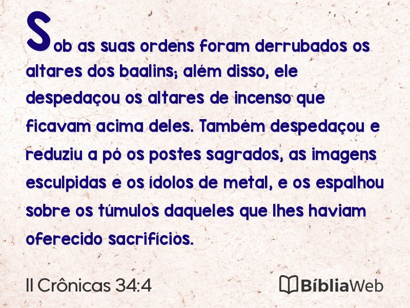 II Crônicas 34:4 em imagem para compartilhar