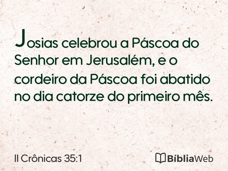 II Crônicas 35:1 em imagem para compartilhar