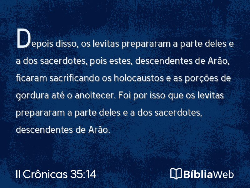 II Crônicas 35:14 em imagem para compartilhar