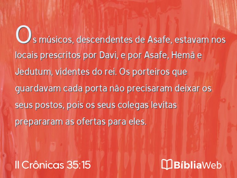 II Crônicas 35:15 em imagem para compartilhar