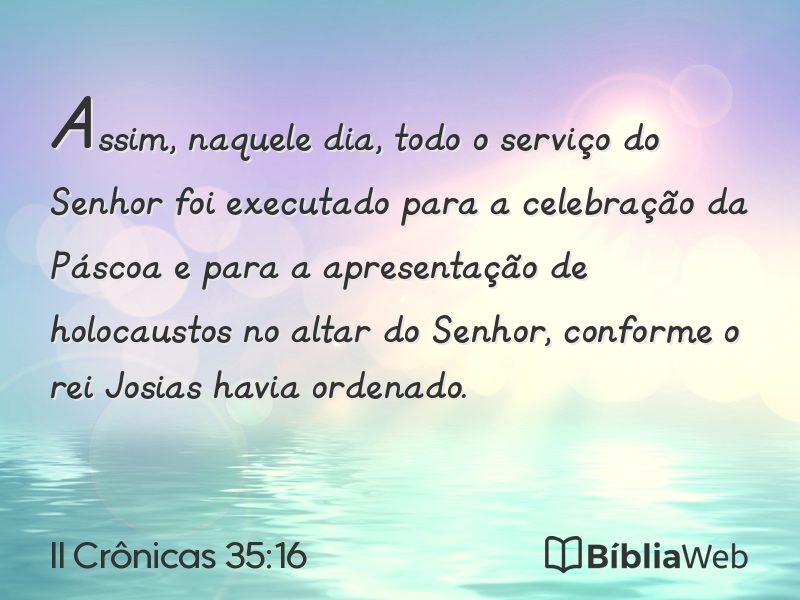 II Crônicas 35:16 em imagem para compartilhar