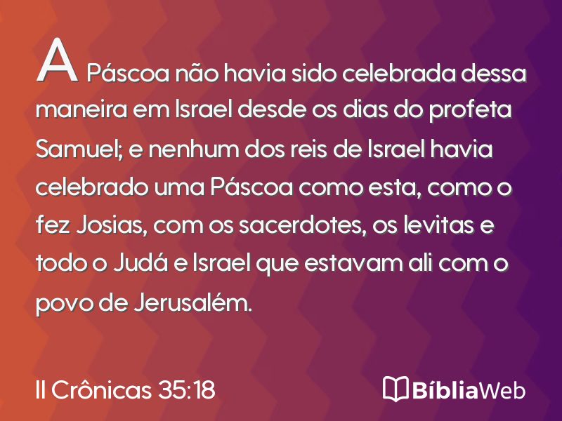 II Crônicas 35:18 em imagem para compartilhar