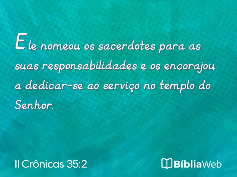 II Crônicas 35:2 em imagem para compartilhar
