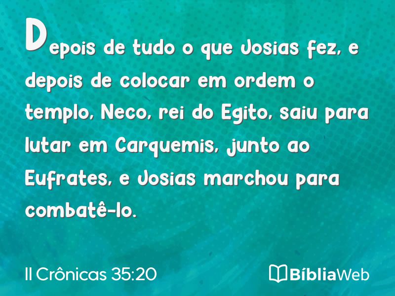 II Crônicas 35:20 em imagem para compartilhar