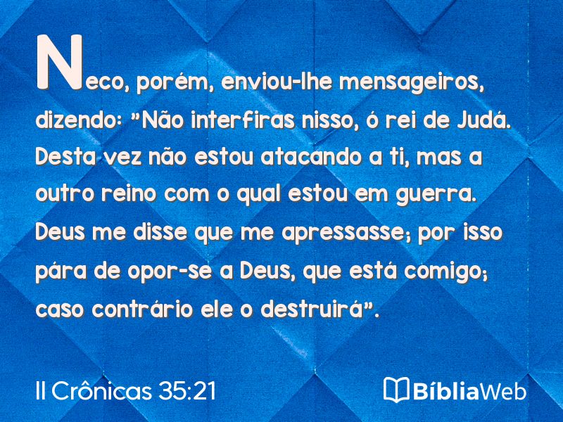 II Crônicas 35:21 em imagem para compartilhar
