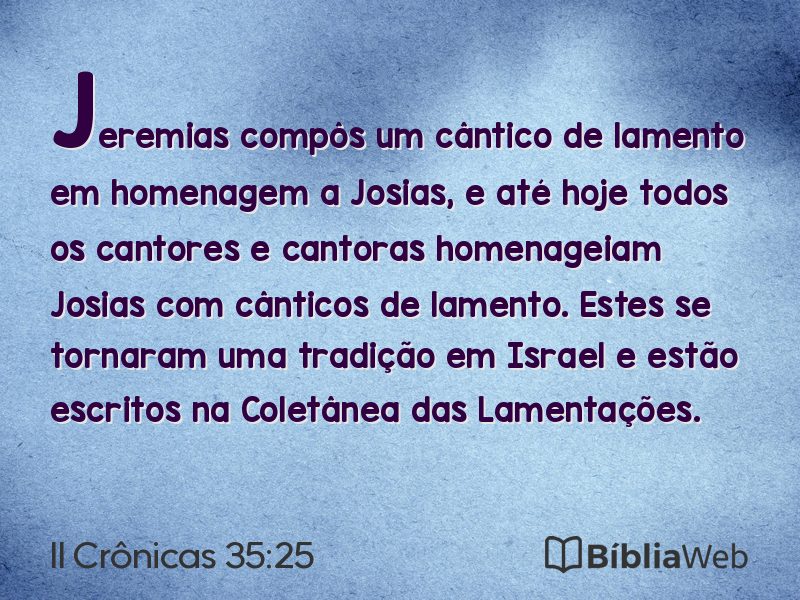 II Crônicas 35:25 em imagem para compartilhar