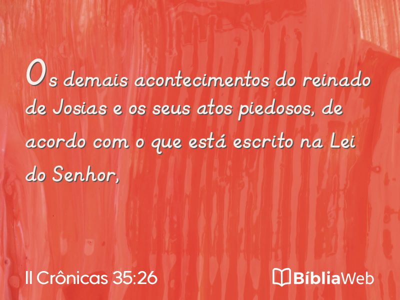 II Crônicas 35:26 em imagem para compartilhar