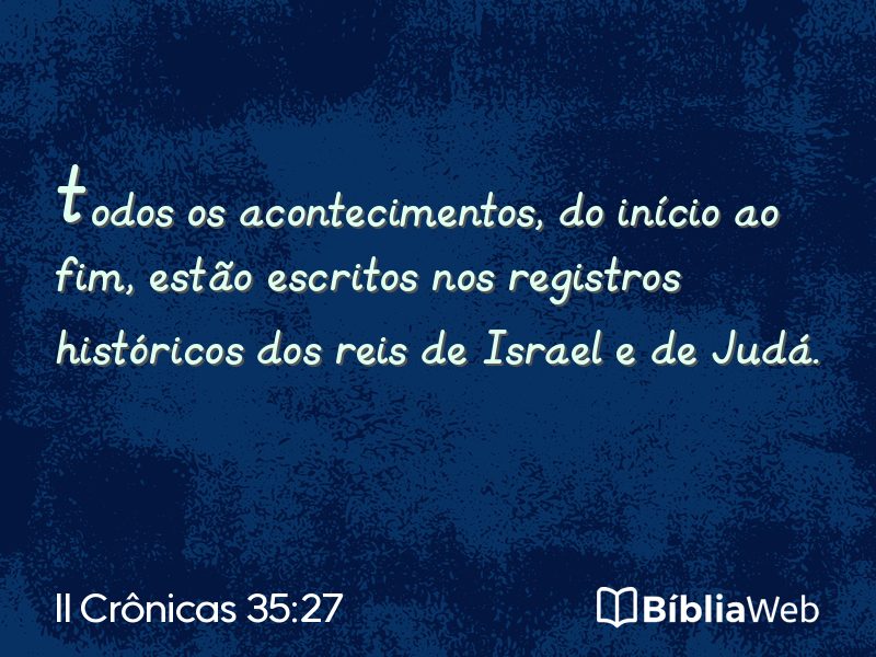 II Crônicas 35:27 em imagem para compartilhar
