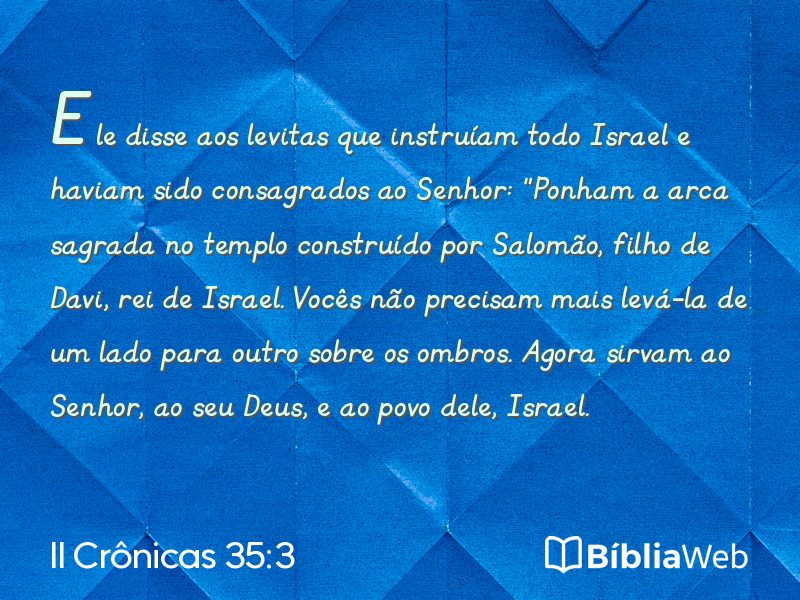 II Crônicas 35:3 em imagem para compartilhar