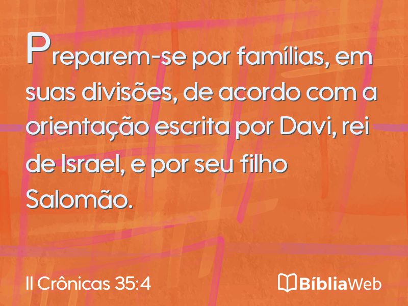 II Crônicas 35:4 em imagem para compartilhar