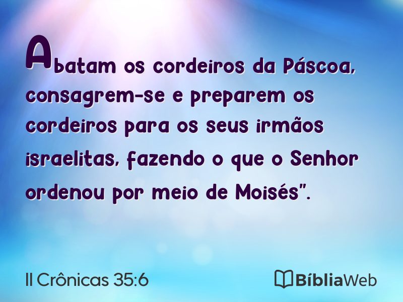 II Crônicas 35:6 em imagem para compartilhar