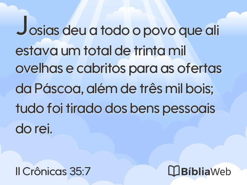 II Crônicas 35:7 em imagem para compartilhar