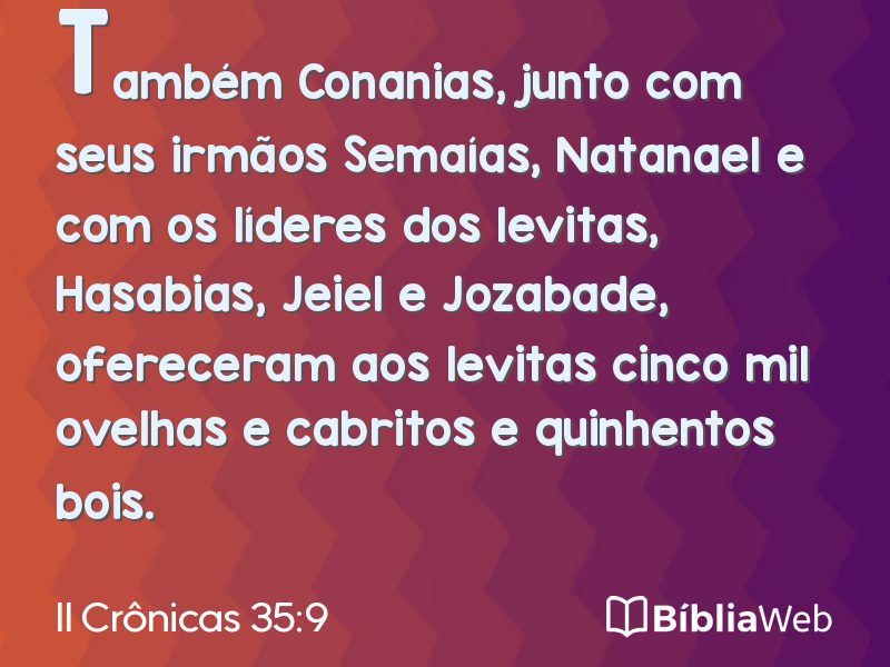II Crônicas 35:9 em imagem para compartilhar