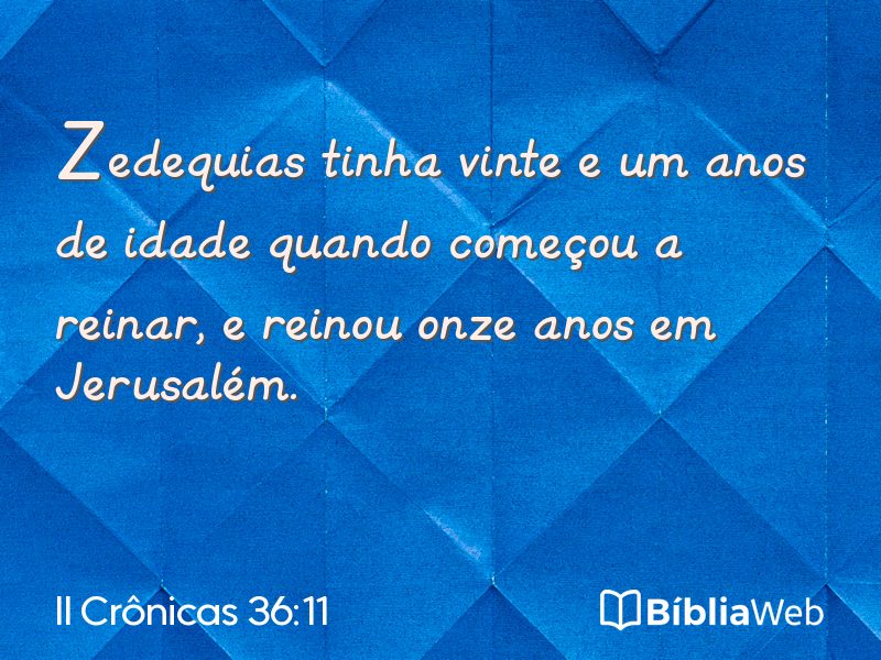 II Crônicas 36:11 em imagem para compartilhar