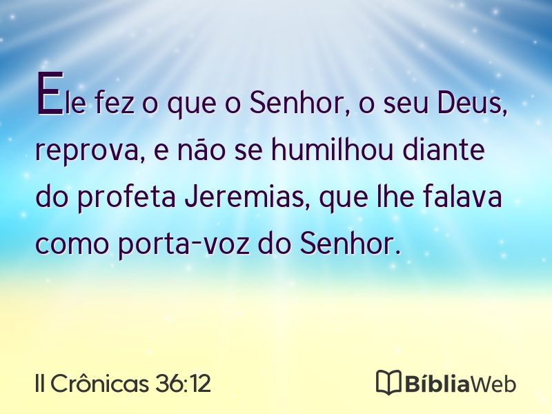 II Crônicas 36:12 em imagem para compartilhar