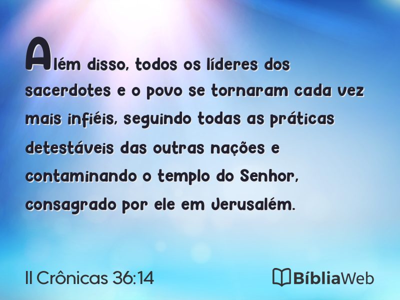 II Crônicas 36:14 em imagem para compartilhar
