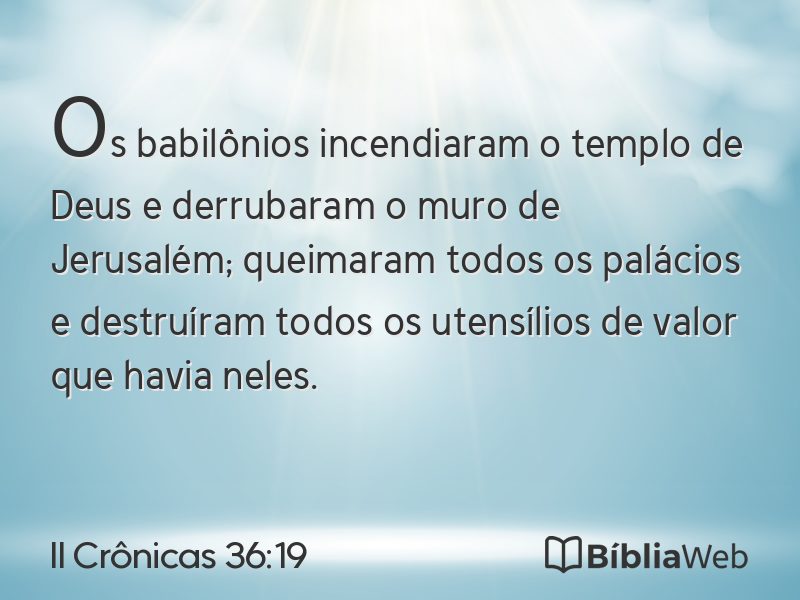 II Crônicas 36:19 em imagem para compartilhar
