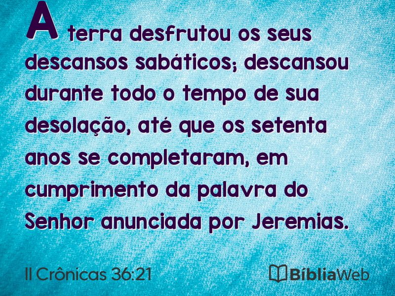 II Crônicas 36:21 em imagem para compartilhar