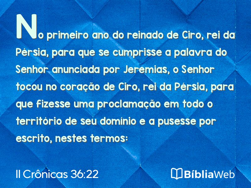 II Crônicas 36:22 em imagem para compartilhar