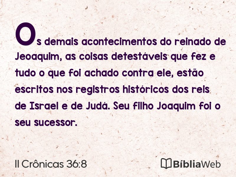 II Crônicas 36:8 em imagem para compartilhar