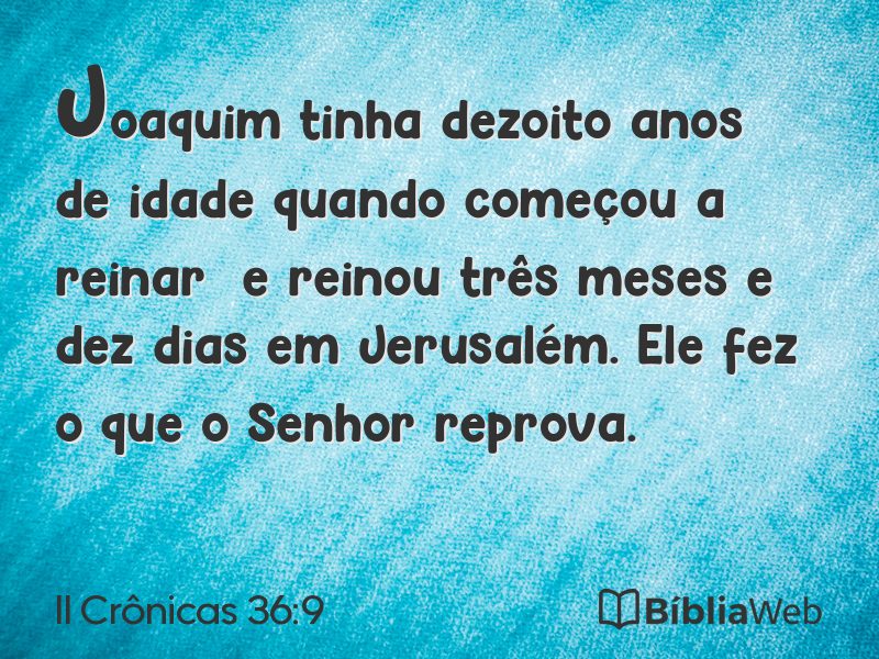 II Crônicas 36:9 em imagem para compartilhar