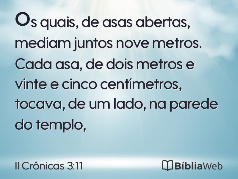 II Crônicas 3:11 em imagem para compartilhar