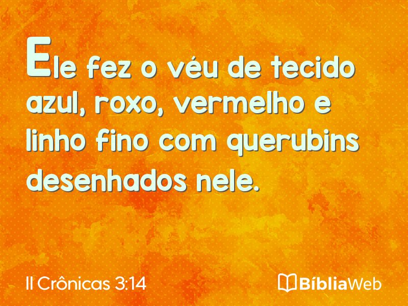 II Crônicas 3:14 em imagem para compartilhar