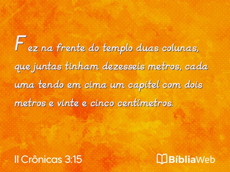 II Crônicas 3:15 em imagem para compartilhar