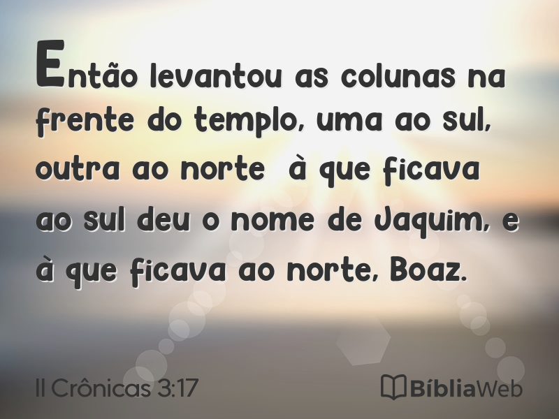 II Crônicas 3:17 em imagem para compartilhar