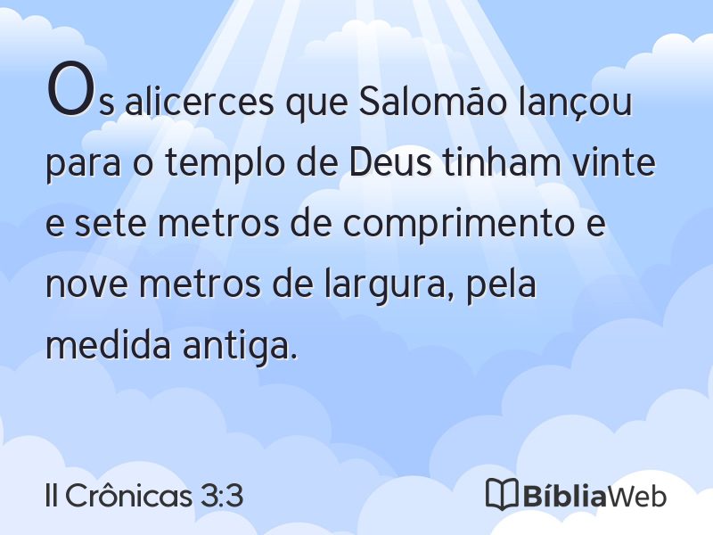 II Crônicas 3:3 em imagem para compartilhar