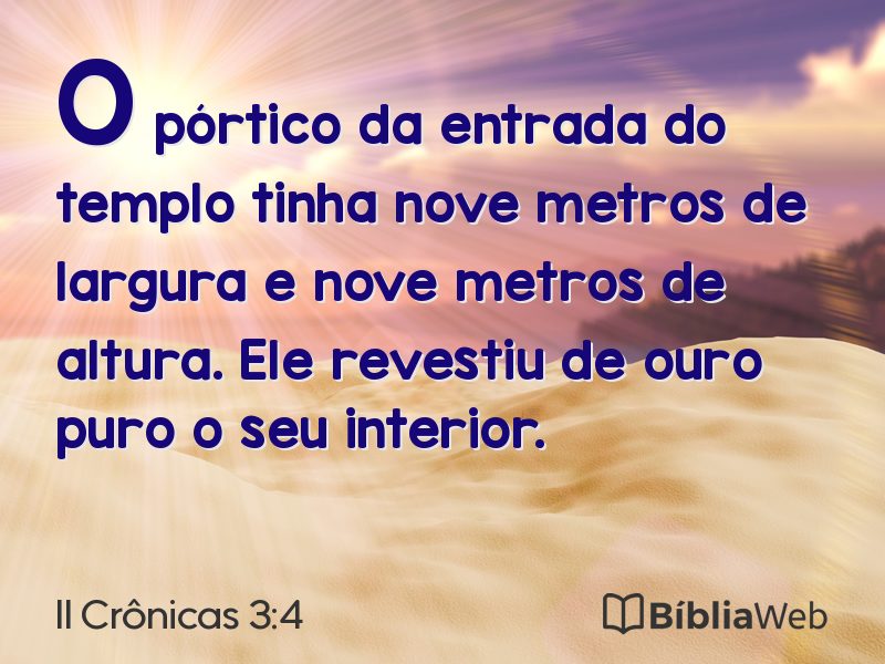 II Crônicas 3:4 em imagem para compartilhar