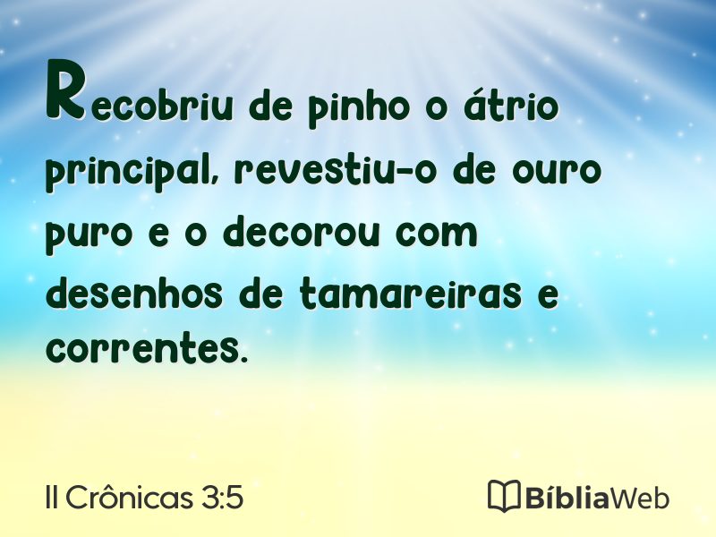 II Crônicas 3:5 em imagem para compartilhar