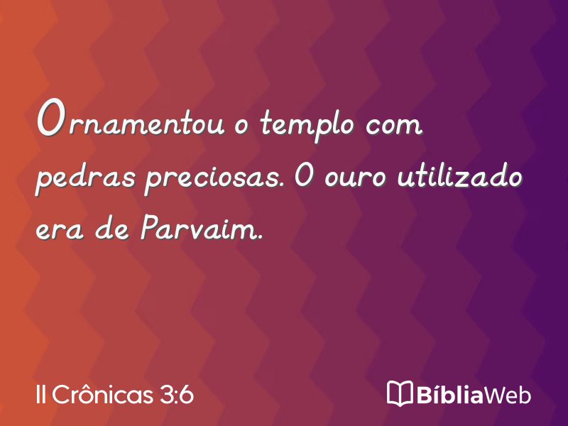 II Crônicas 3:6 em imagem para compartilhar