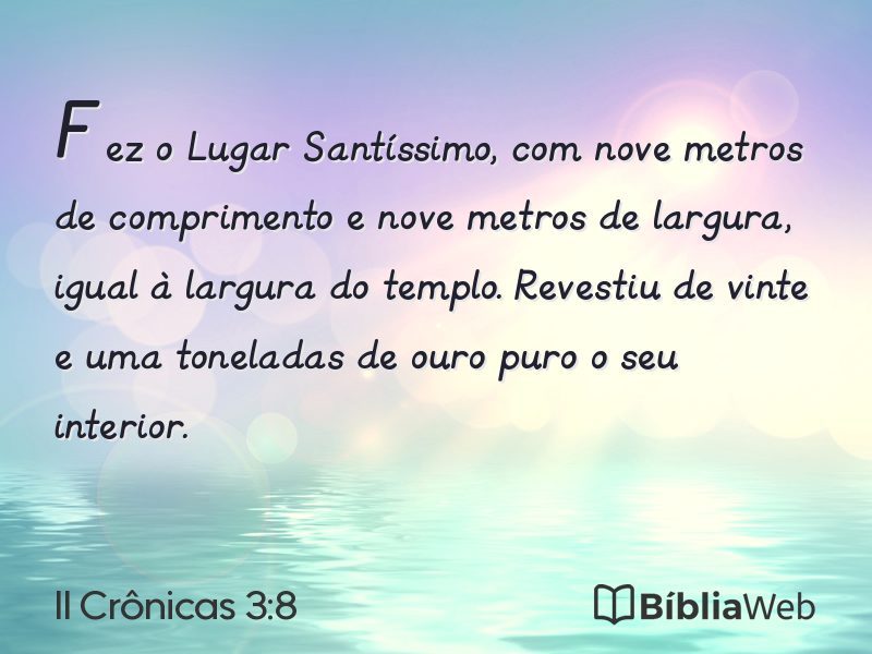 II Crônicas 3:8 em imagem para compartilhar