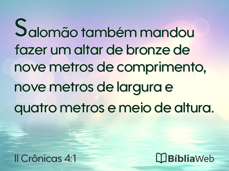 II Crônicas 4:1 em imagem para compartilhar